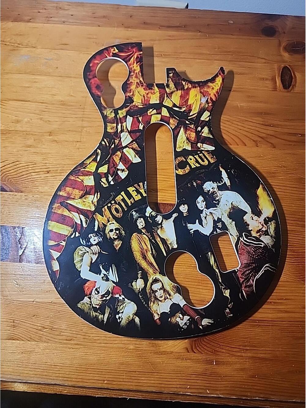 Guitar Hero Motley Crue Les Paul Faceplate For Xbox 360 PS3 Red Octane RARE